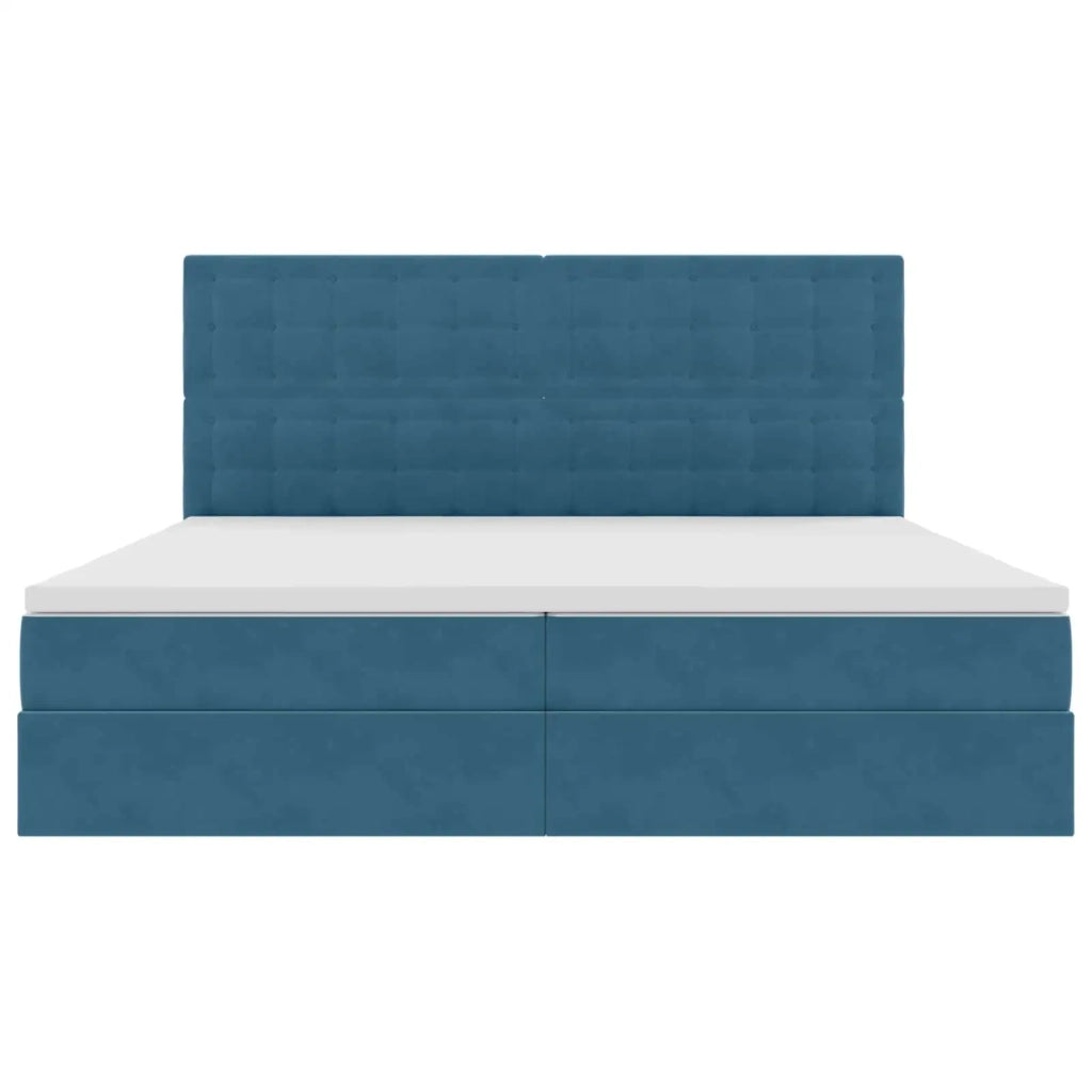 Letto con contenitore e materasso Blu Scuro 200 x 200 cm