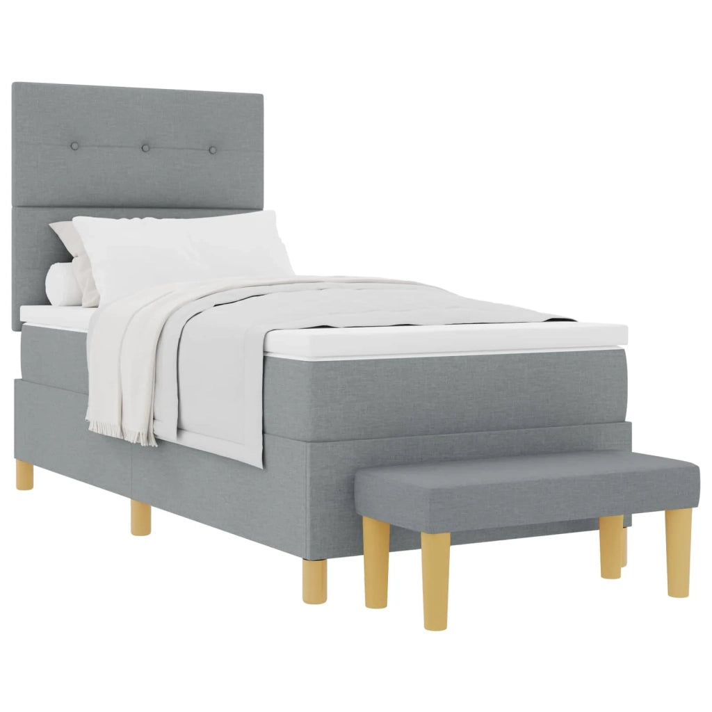 Letto a molle con testiera Grigio chiaro 200 x 80 cm Tessuto 3344254