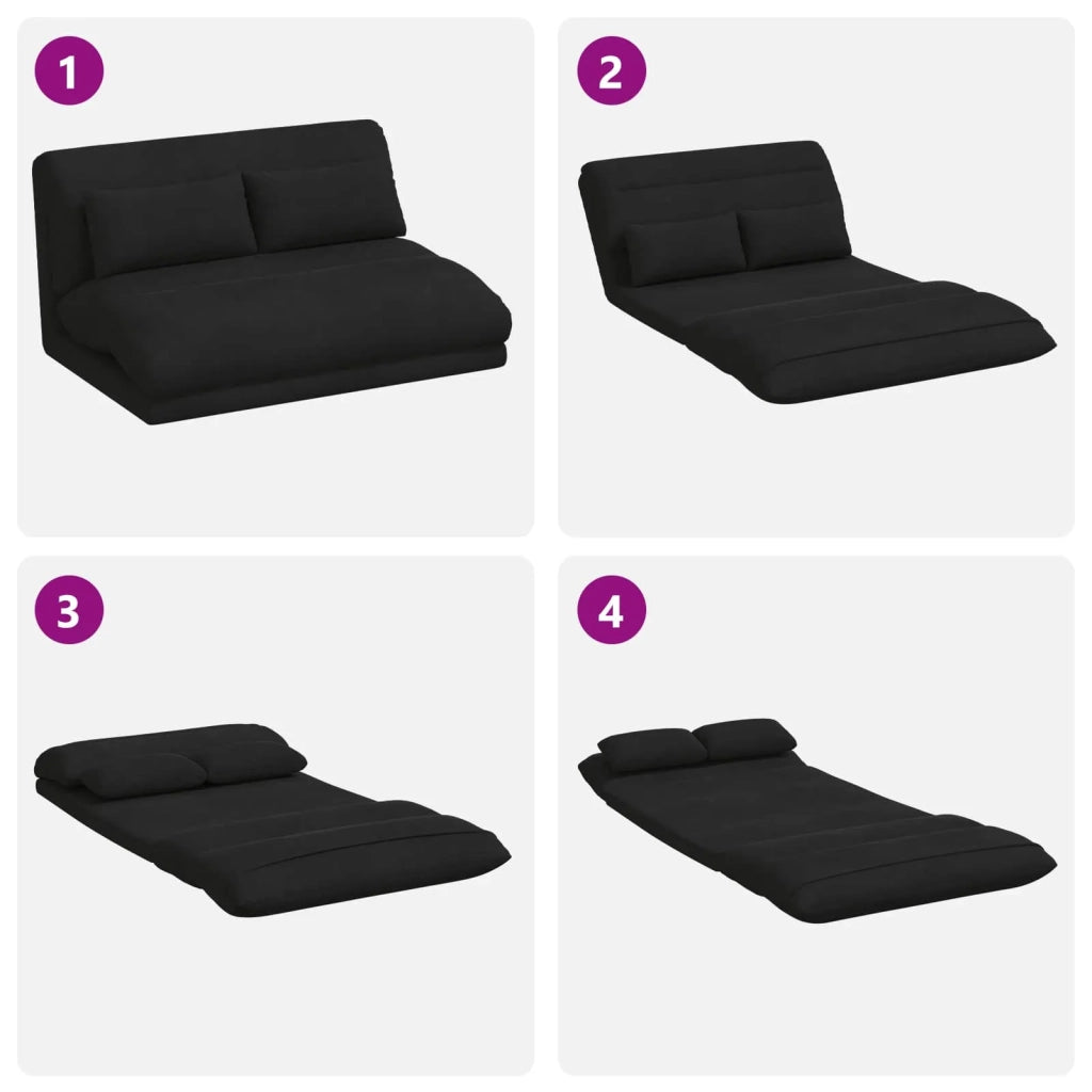Sedia da Pavimento Nero 110 x 82 x 55 cm Velluto 42028215