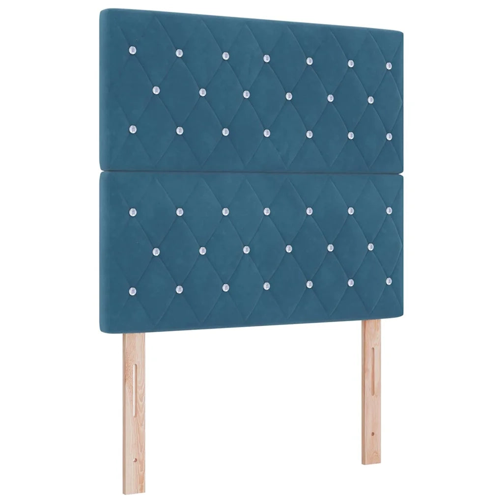 Letto a molle con testiera Blu Scuro 90 x 190 cm Velluto 3344847