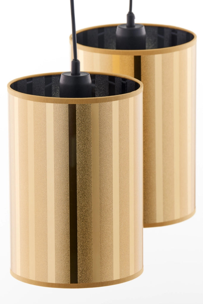 Lampada sospesa moderna nera/ottone 2xE27 Cortina Jupiter