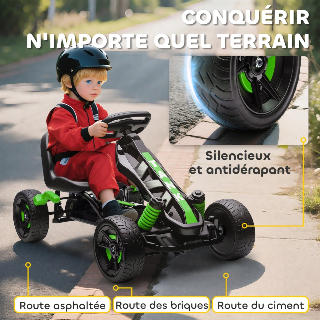Go Kart Bambini 3-6 Anni ¨C Zephmum ¨C Verde con Ruote EVA