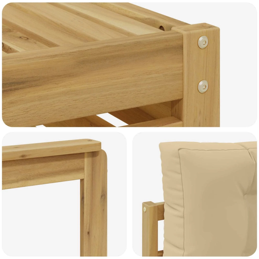 Set di divani da esterno 8 pcs Bianco e Beige 79 x 79 x 37 cm 3390153