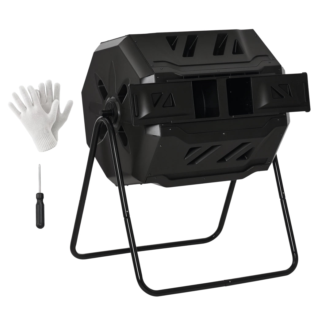 Compostiera 2 Contenitori ¨C Minimal ¨C 160L 71x65x96 Nero