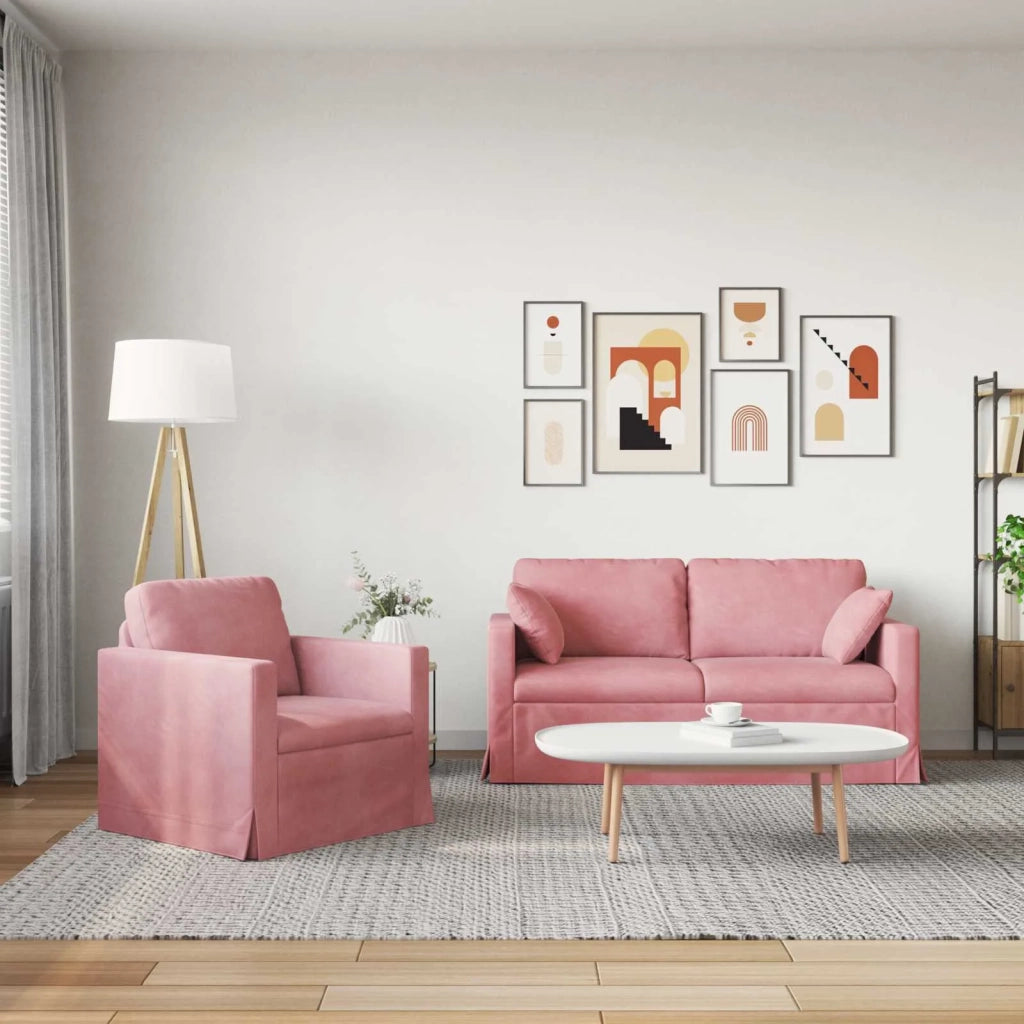Set di divani 2 pcs Rosa 158 x 78 x 80 cm Velluto 3407555