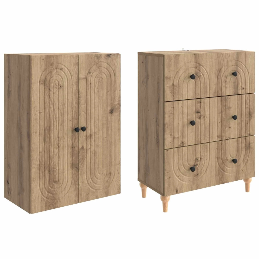 Set di armadi 2 pcs 66 x 34,5 x 90 cm Legno ingegnerizzato