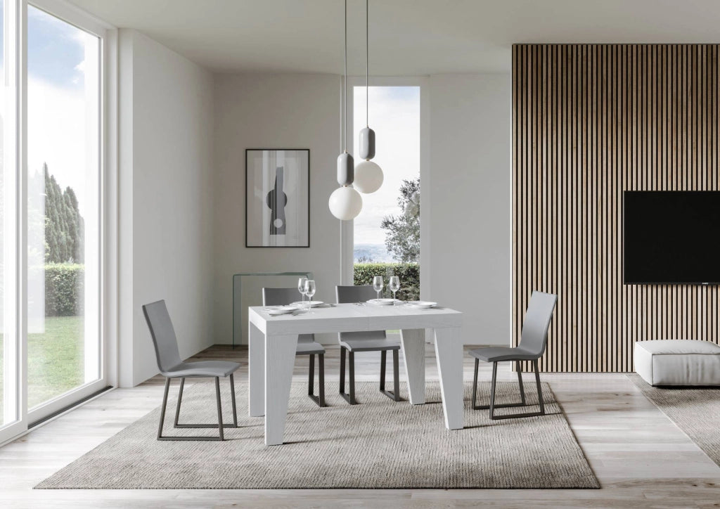 Tavolo Allungabile 120/380x90 cm Naxy Bianco Frassino
