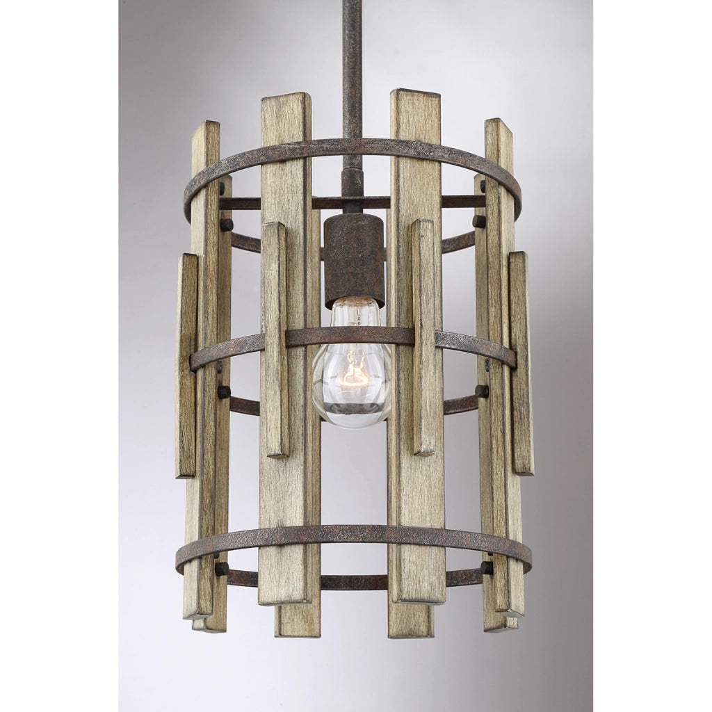 Lampada a sospensione Wood Hollow nera E27 100W Quoizel