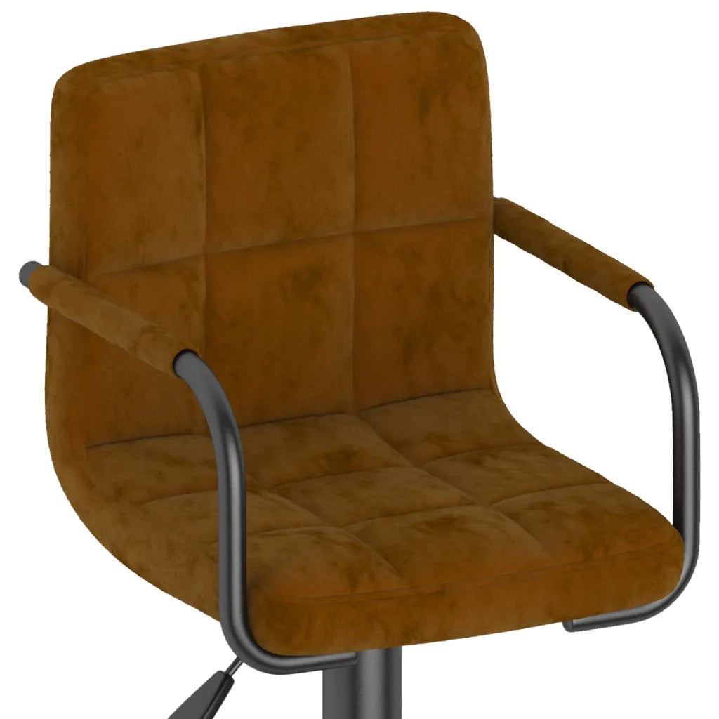 Sgabello da Bar Marrone in Velluto 334646