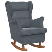 Sedia a dondolo con schienale alto in velluto grigio scuro CFW3736333