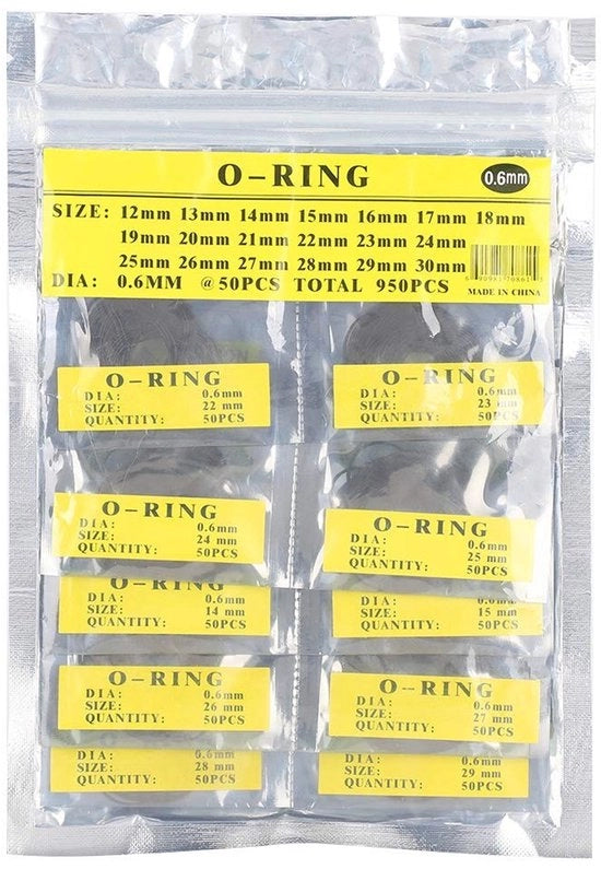 Set di O Ring - Anelli di gomma idrorepellenti per orologi - 950 pezzi