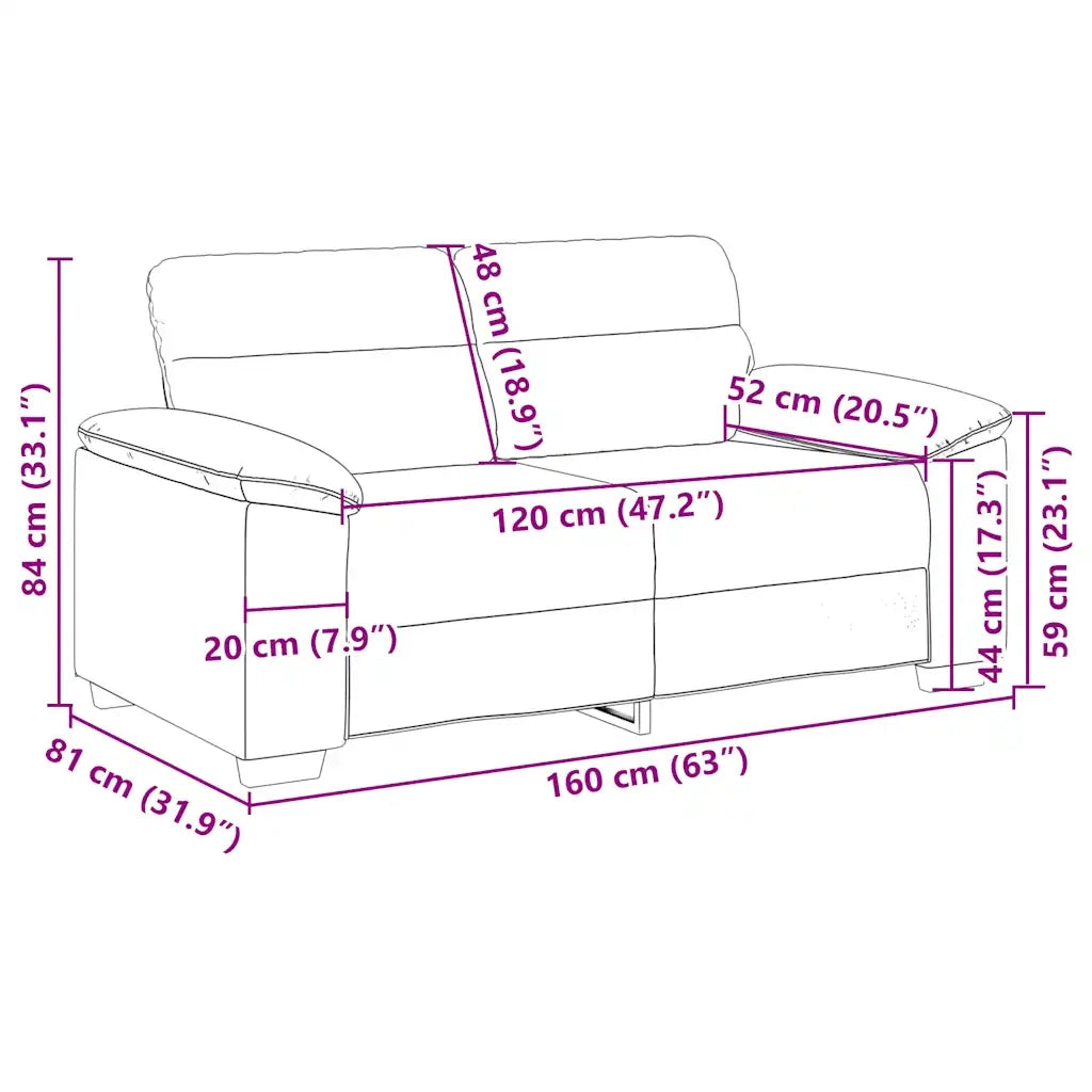 Divano a 2 Posti-Sofa 2 Posti Grigio Scuro 120 cm in Tessuto 377146