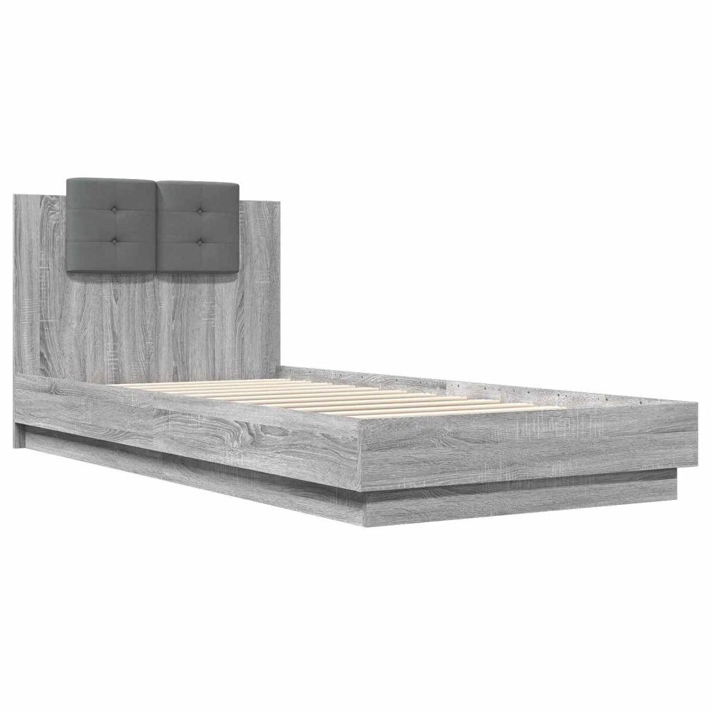 Struttura letto con testata Sonoma grigio 80 x 200 cm 3429577