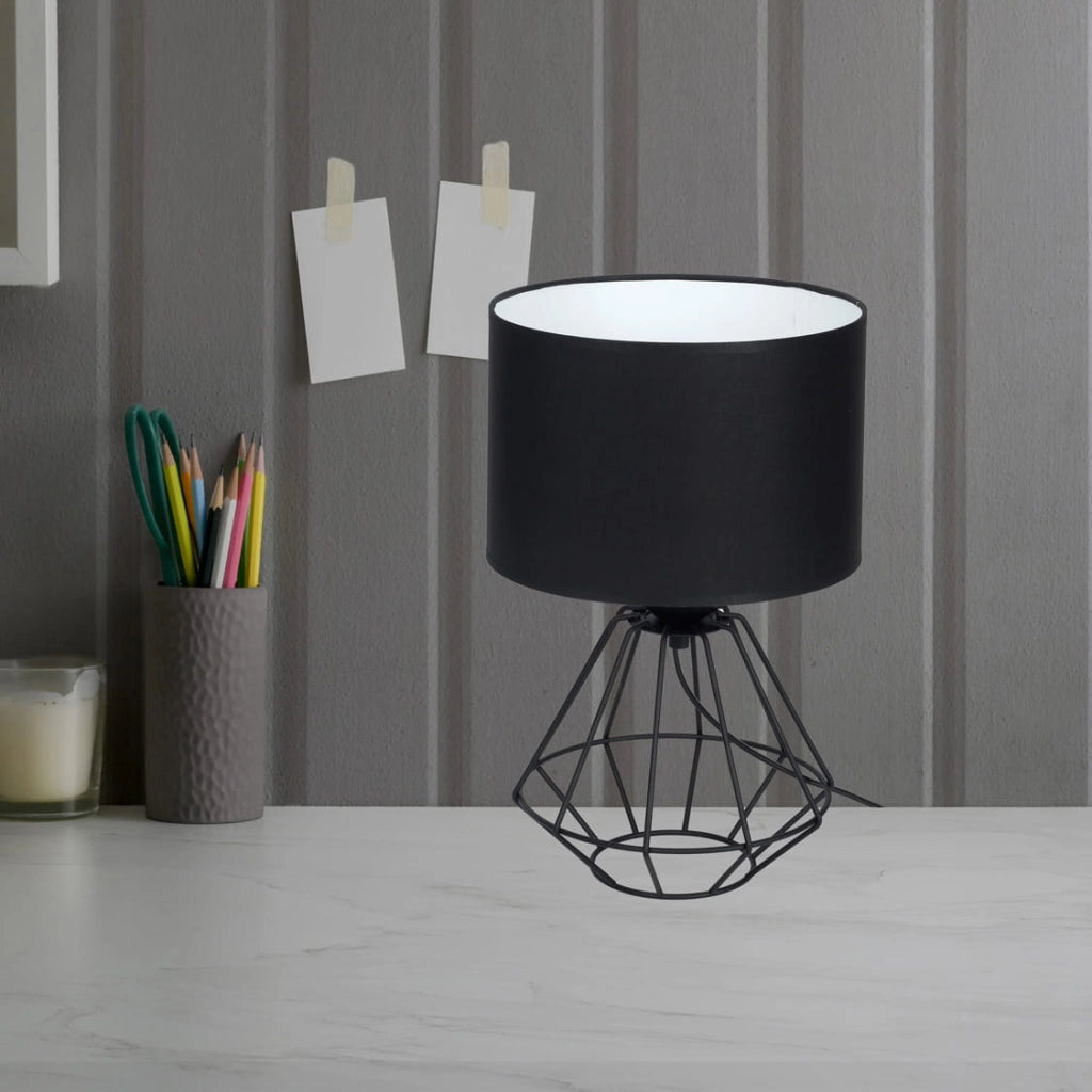 Lampada tavolo Colin MLP4792 nera 1 luce E27 60W Milagro