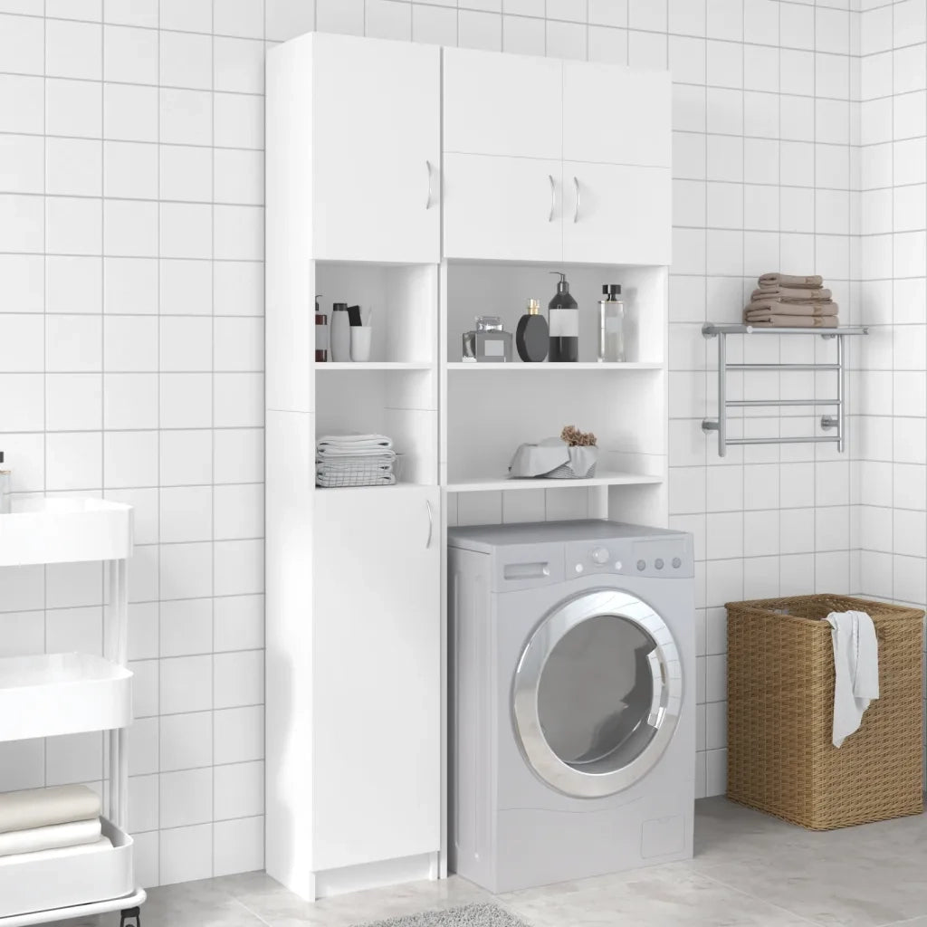 Armadio da Bagno | Mobile da Bagno Bianco 32x25,5x190 cm in Legno Ingegnerizzato
