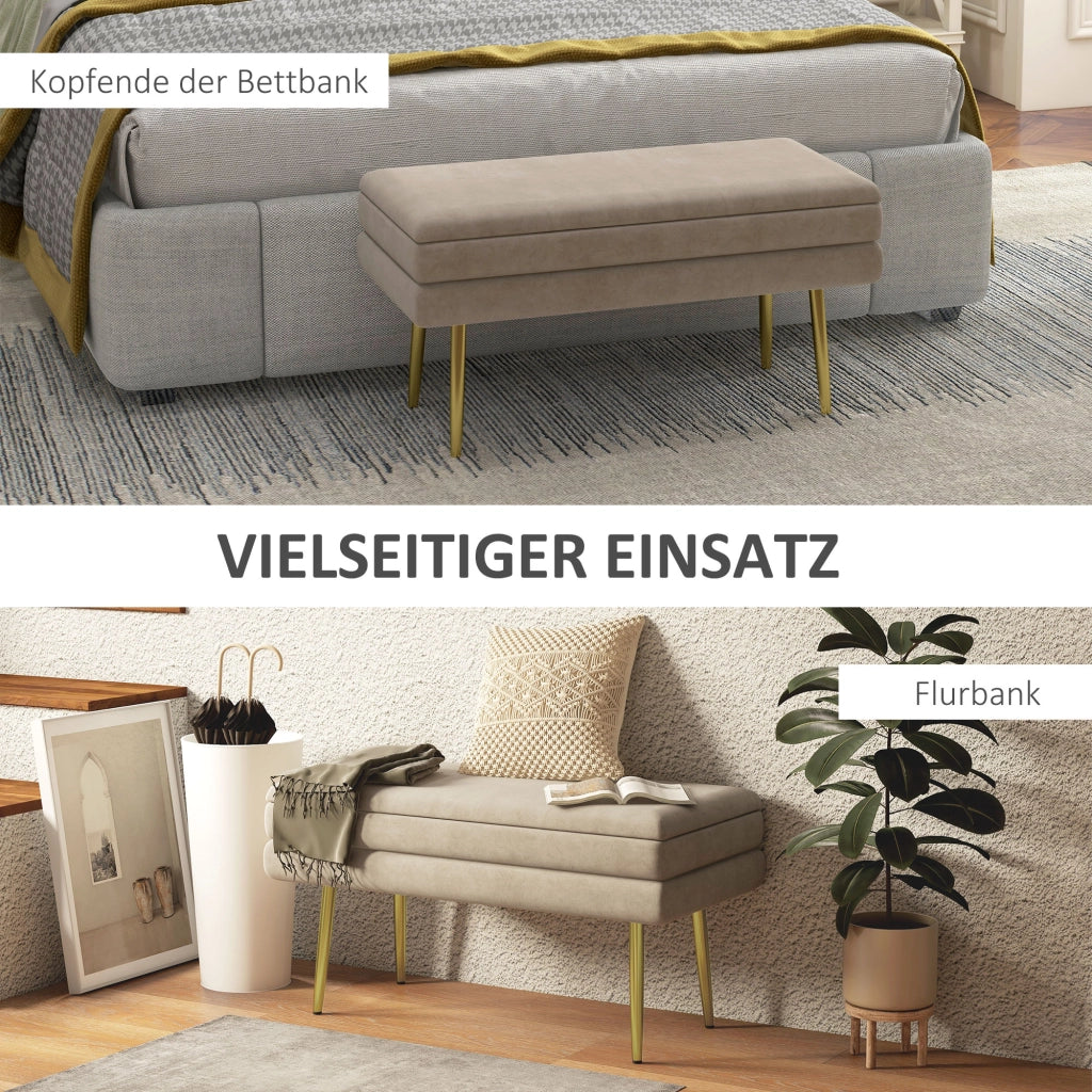 Divanetto con cassetti ¨C zephmum ¨C 79.5x37.5x43 cm, beige
