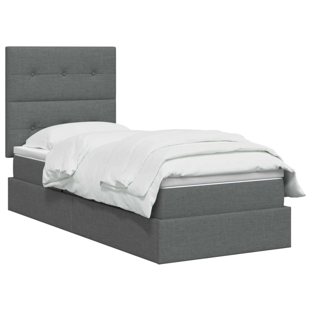 Letto con contenitore LED e materasso Grigio Scuro 90 x 200 cm 3459919