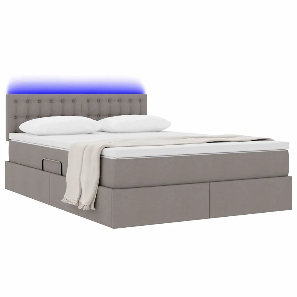 Letto con contenitore e LED con led Talpa 140 x 200 cm Tessuto