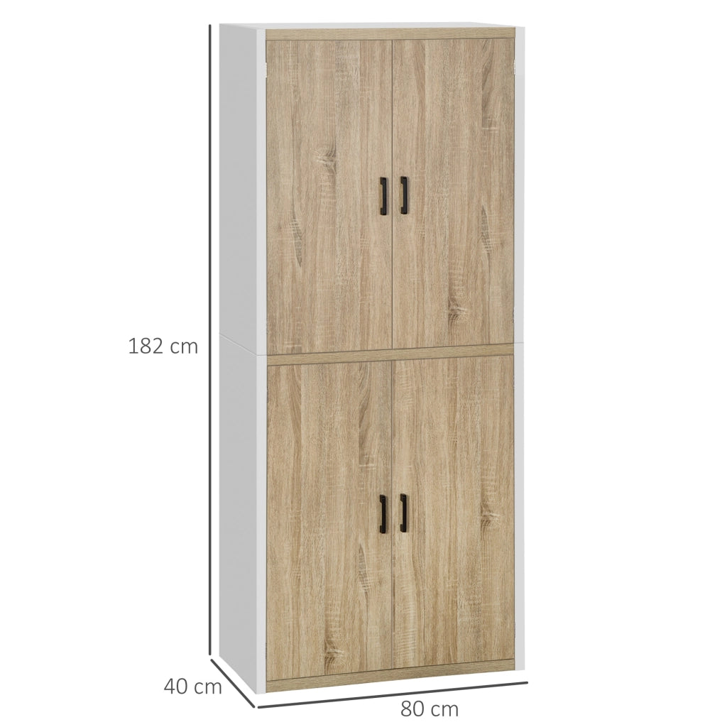 Armadio Cucina con 4 Porte e Ripiani Regolabili ¨C Minimal ¨C Legno MDF 80x40x182 cm