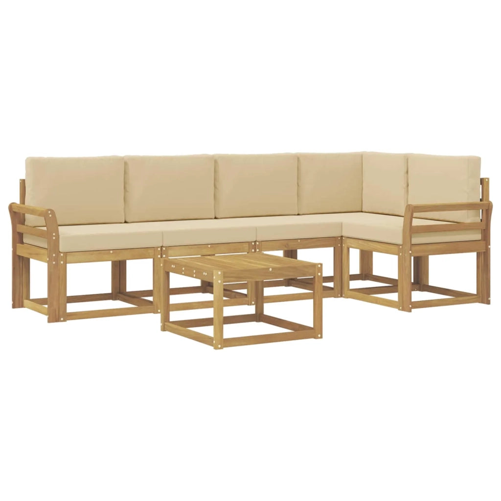 Set di divani da esterno 6 pz Bianco e Beige 3387667