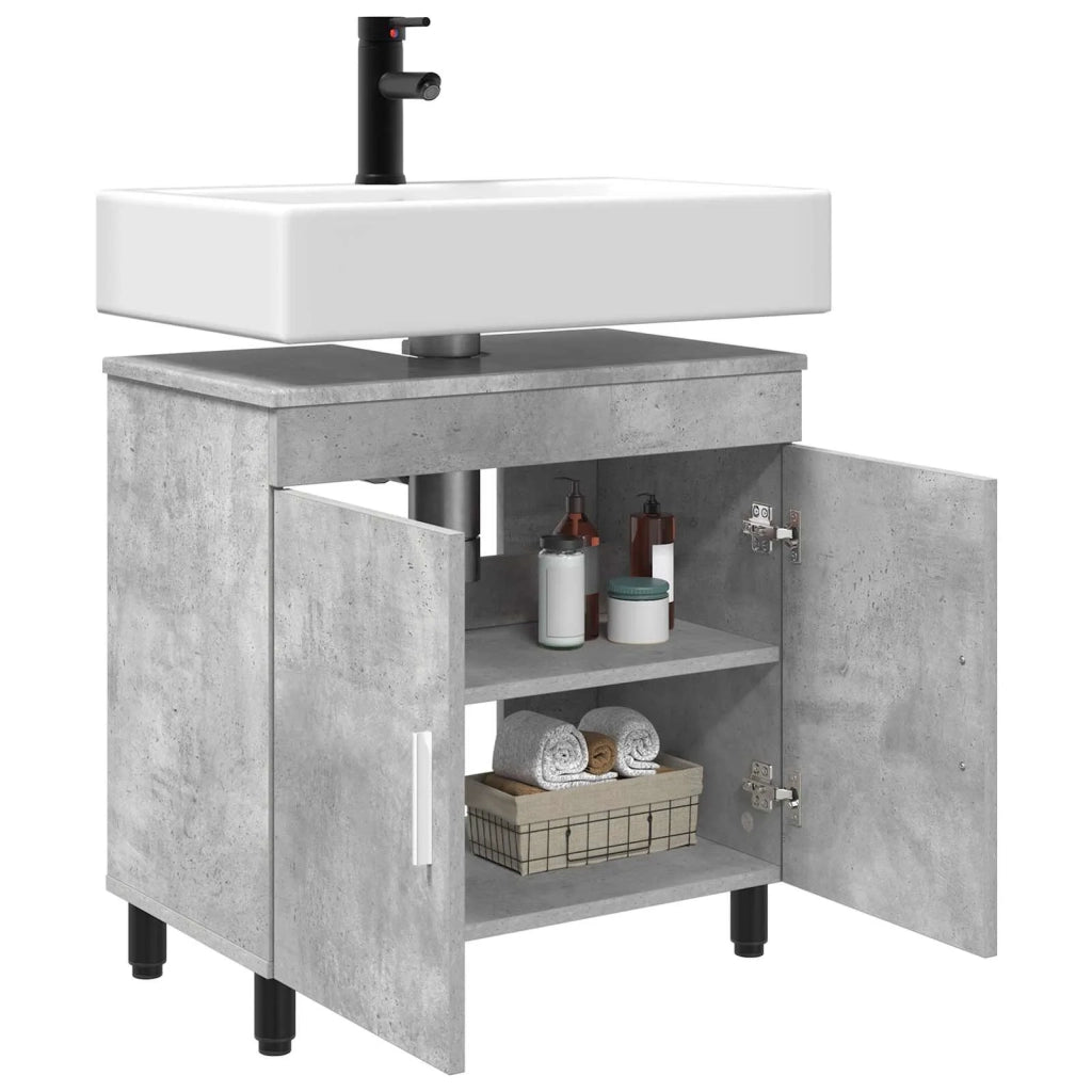 Mobiletto da bagno Grigio Cemento 60 x 35 x 60 cm 889398