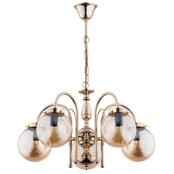Lampadario classico ottone-oro 5 luci E14 Alfa HERO