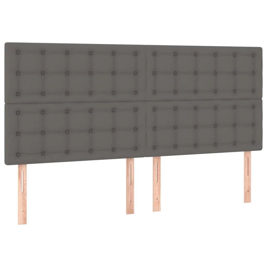 Giroletto Molle con Materasso e LED Grigio 200x200cm Similpelle 3135967