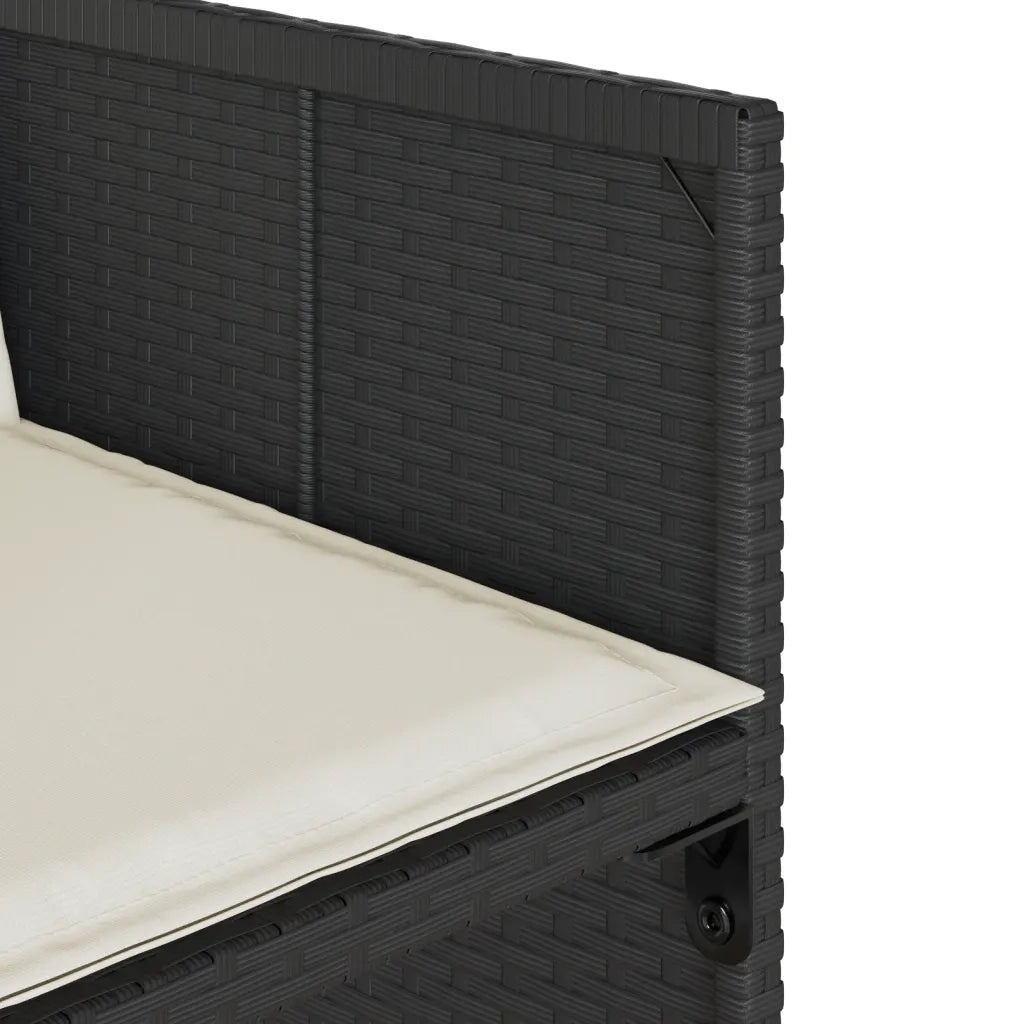 Set da Pranzo da Giardino 9 pz con Cuscini Nero in Polyrattan 3277865