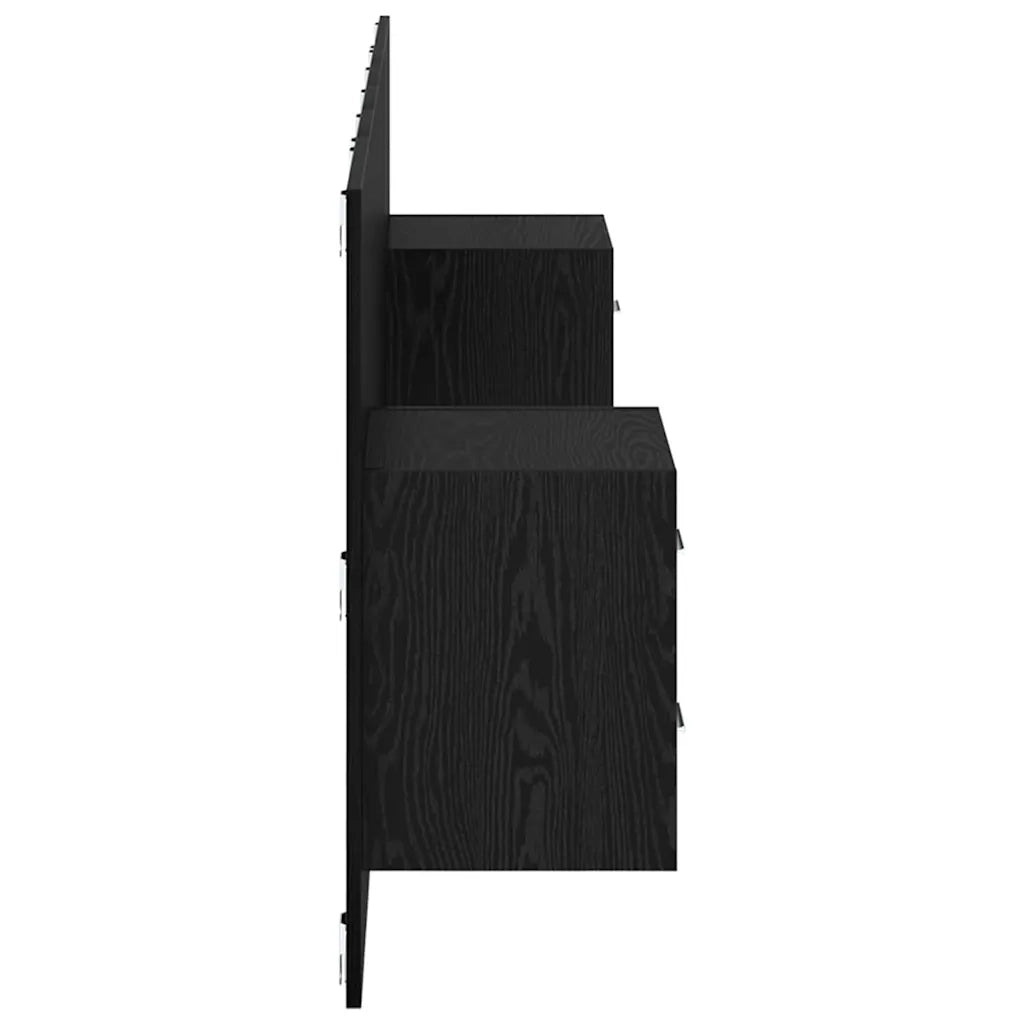 Testata con Comodino 3 pcs Rovere Nero Legno multistrato 3416283
