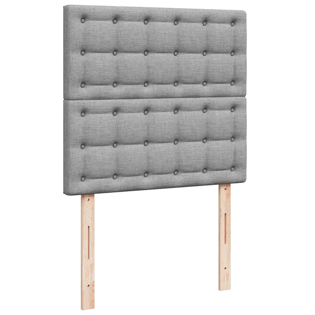 Pouf Letto con Materasso e LED Grigio Chiaro 90x200 cm Tessuto 3314141