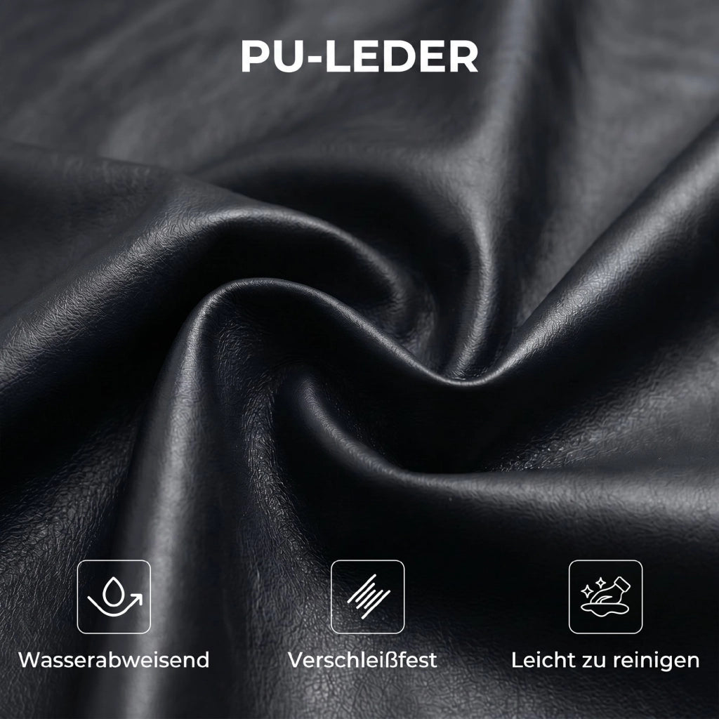 Poltrona lounge con braccioli ¨C Xylo ¨C similpelle nero, gambe metallo