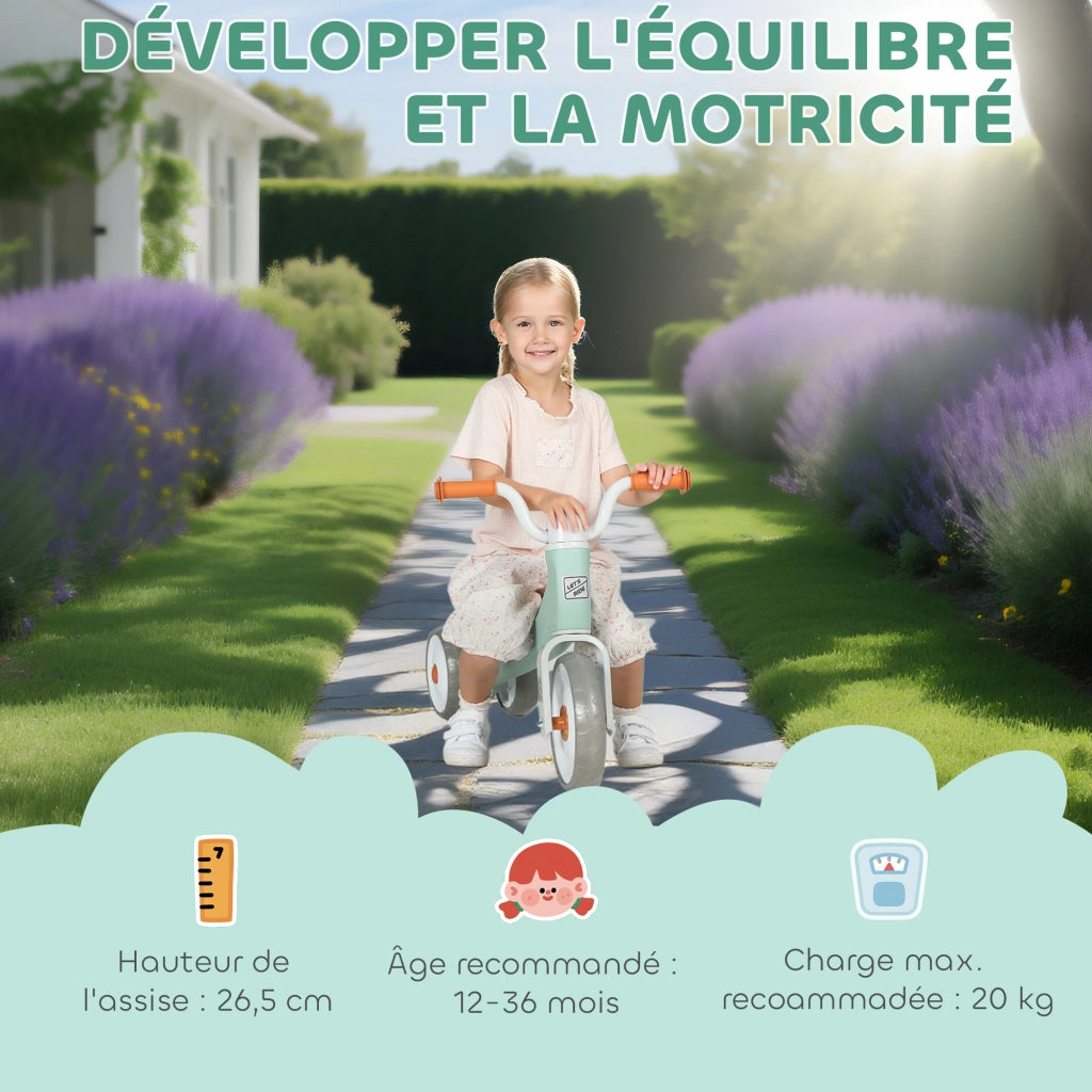 Bicicletta senza pedali per bambini 1-3 anni ¨C Xylo ¨C Verde 69x40x49cm