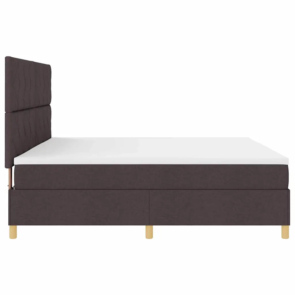 Letto a molle con materasso Marrone Scuro 200 x 200 cm Tessuto 3339724