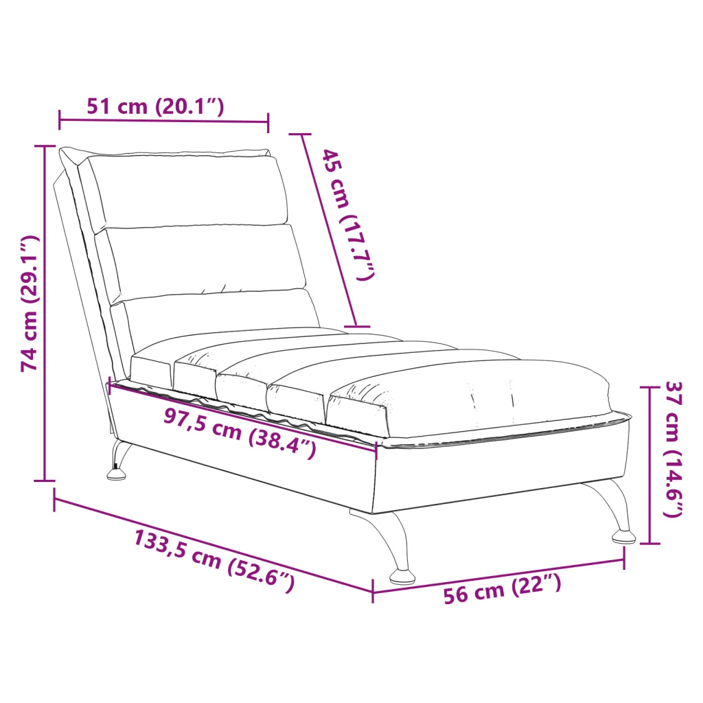 Chaise Longue con Cuscini Grigio Chiaro in Tessuto 379468