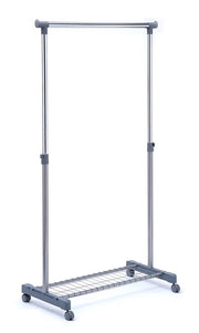Stender grigio/cromo estensibile con rete portaoggetti