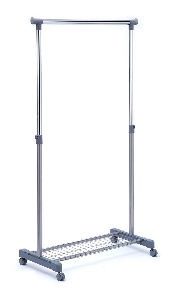 Stender grigio/cromo estensibile con rete portaoggetti