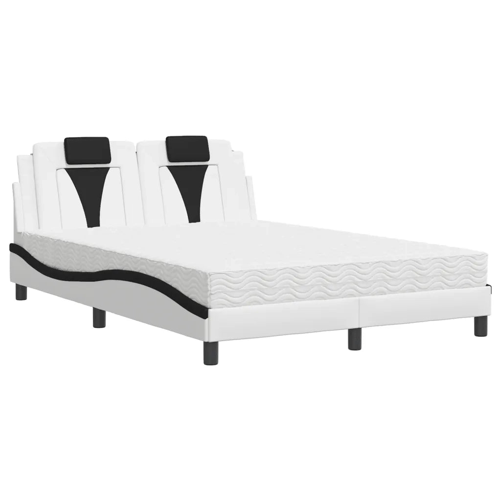 Letto Viana con Materasso Nero e Bianco 120x200 cm in Similpelle