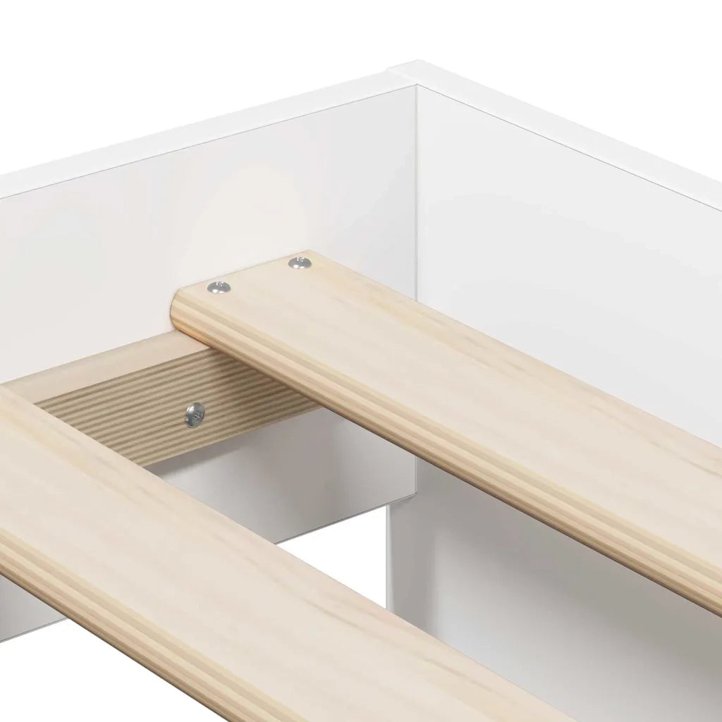Struttura letto con contenitore Bianco 80 cm Legno multistrato 3335573