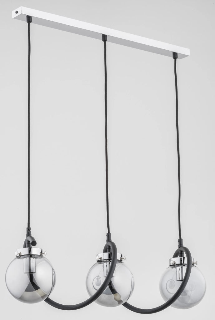 Lampada a sospensione GOTTA nero/argento 3xE14 Alfa