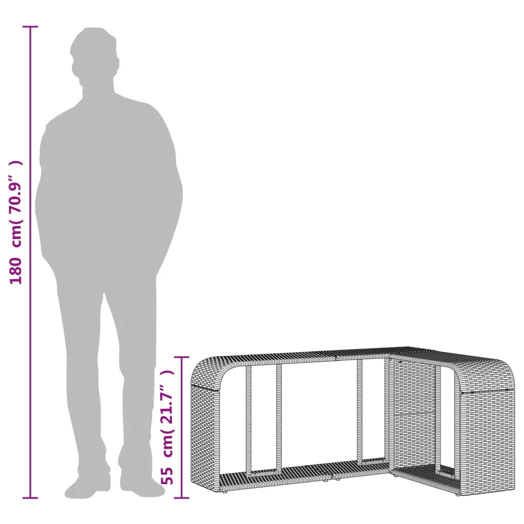 Scaffali Portaoggetti 2 pz Grigio Chiaro in Polyrattan 366188