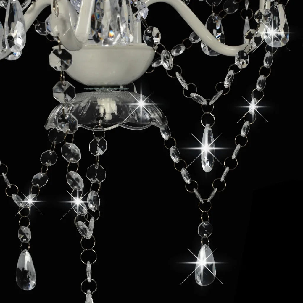 Lampadario con Perline Bianco Tondo 3 E14 281596