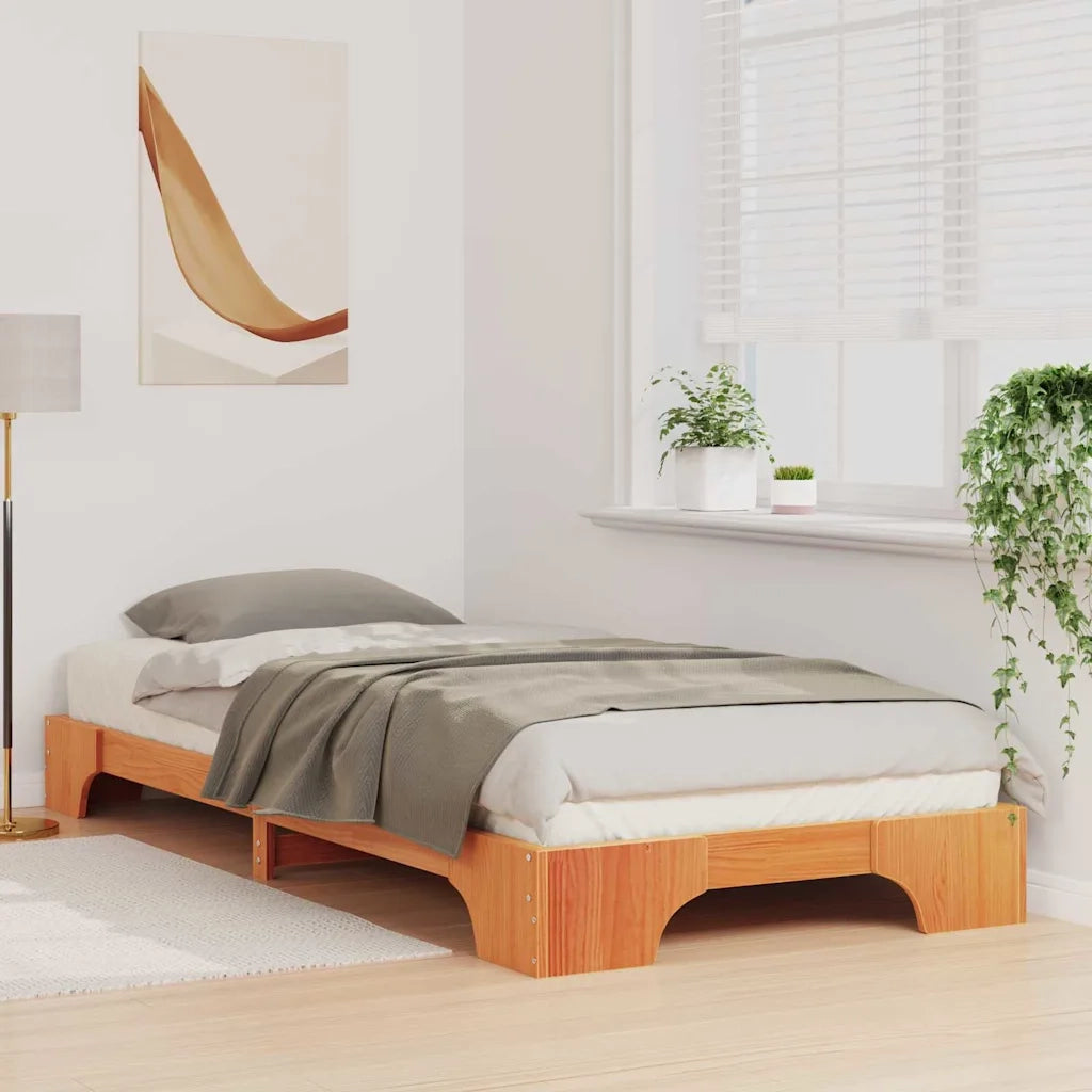 Letto singolo | Letto per adulti | Struttura del letto Marrone 80 x 210 cm Pino massello