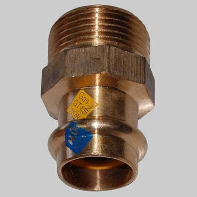 RACCORDO BRONZO DIRITTO MASCHIO A PRESSARE  18 x 1/2     MADE IN ITALY