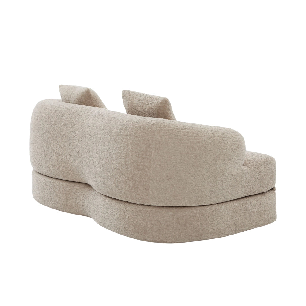 Divano letto convertibile a 2 posti con due cuscini e supporto ergonomico in chenille kaki 157 × 84 × 65 cm