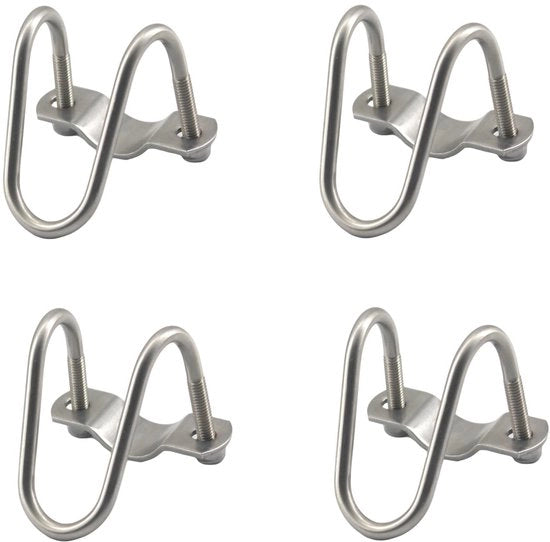 Clip U-vormig in Acciaio Inossidabile - 8mm di Diametro - Set da 4 - Adatto per Interno/Esterno - Anticorrosione e Duraturo - Clip per Tubi