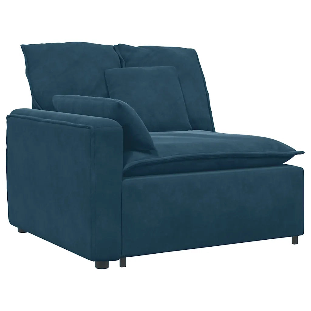 Divano Modulare con Cuscini in Velluto Blu 3321327