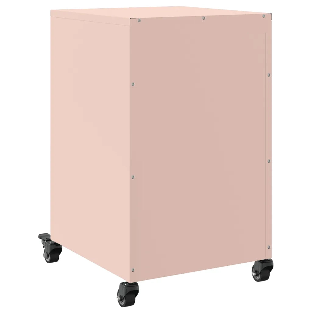 Comodino | Armadio da Notte | Mobiletto da notte Rosa 36x39x59 cm in Acciaio
