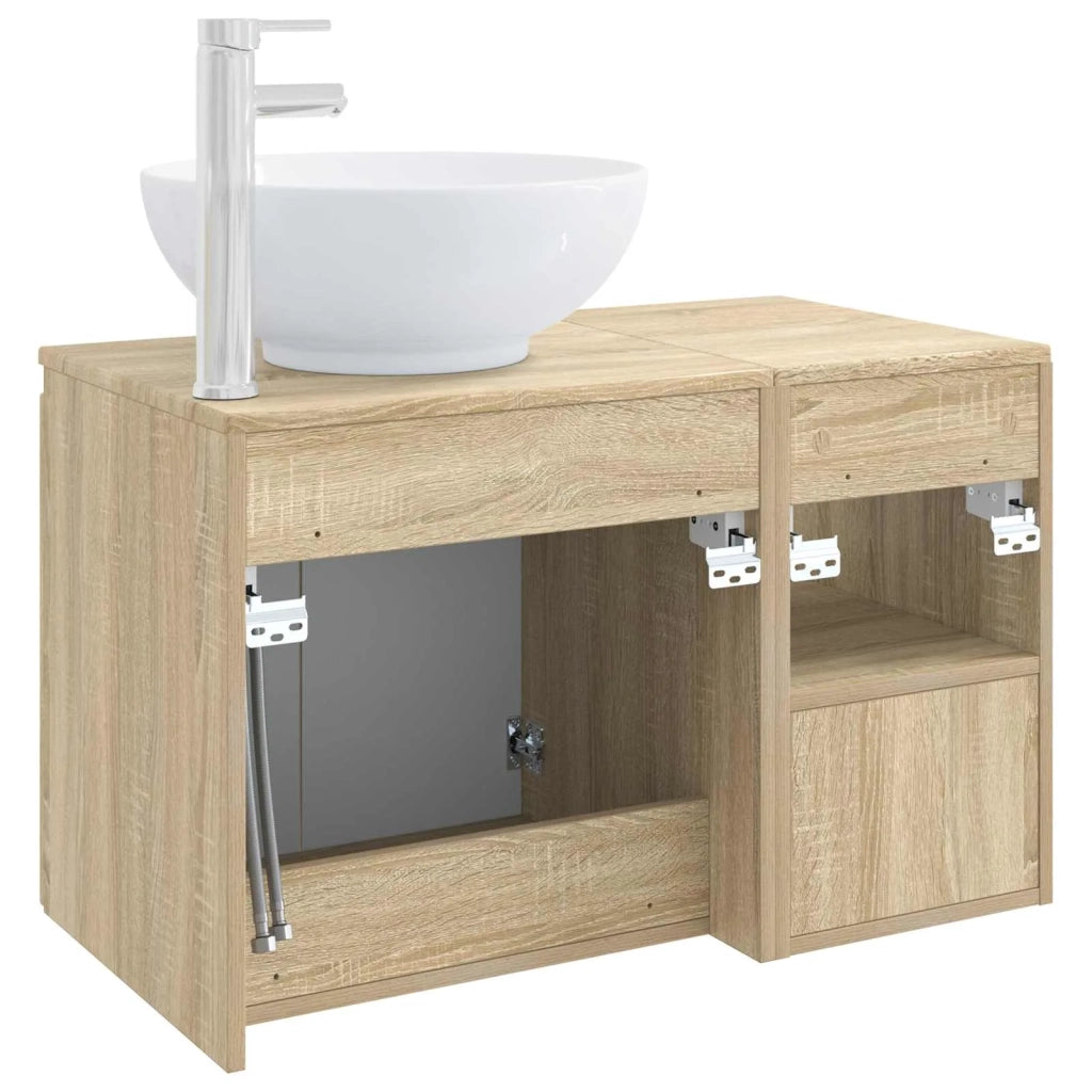 Set di mobili per il bagno 2 pz Rovere Sonoma 3404086