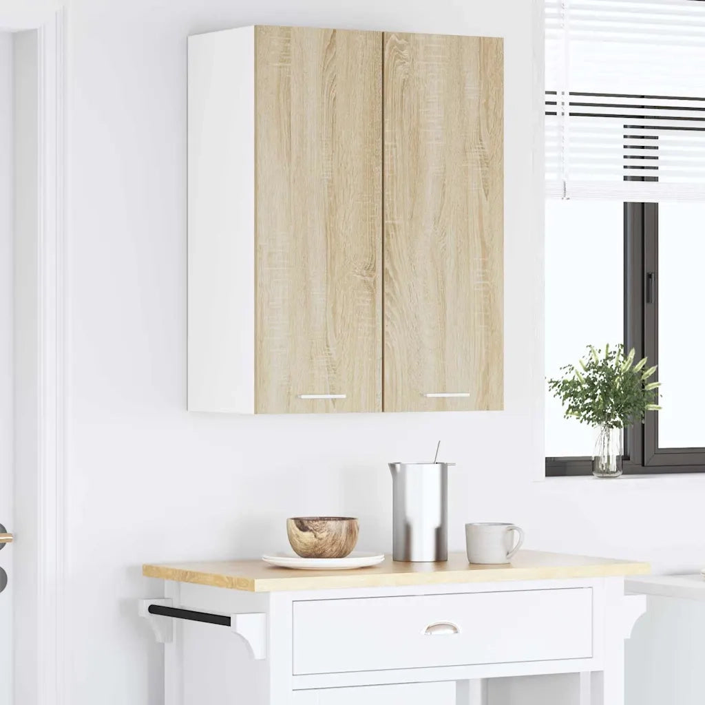 Armadio pensile 2 pcs Quercia Sonoma e Bianca 30 x 31 x 80 cm 884247