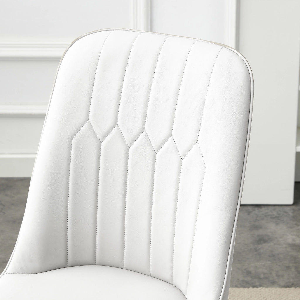 SEDIA da pranzo Set da 2 pezzi 43x41,5 cm PU bianco gambe metallo nero